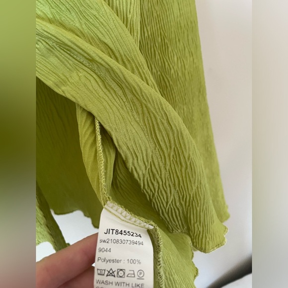 SHEIN Green button down Textured funky Blouse flarred sleeves size XL - Picture 5 of 8